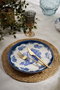 Hermia Juego de Cena Bluecourt de 24 Piezas Blanco y Azul